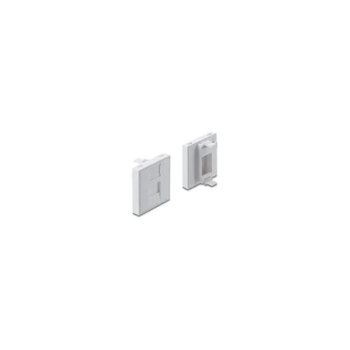 Easy 45 V-Modulblende für Keystone Modul 1 Port mit Staubschutzklappe 45 x 45 mm weiß — image 1