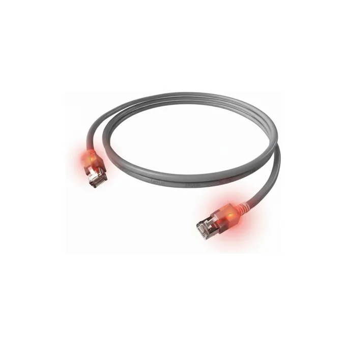 EasyLan DualBoot LED Patchkabel RJ45 S FTP Cat.6 (Class E), mit saCon Stecker, LSOH, grau, 1 m — image 1