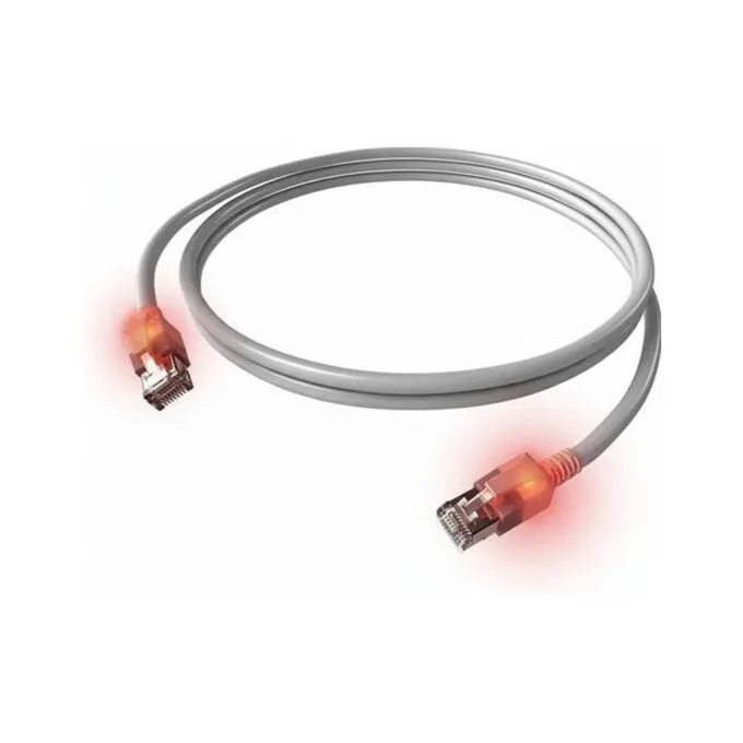 EasyLan DualBoot LED Patchkabel RJ45 S FTP Cat.6 (Class E), mit saCon Stecker, LSOH, grau, 3 m — image 1
