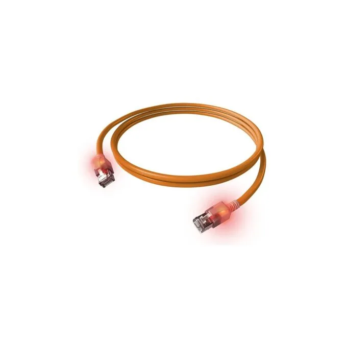 EasyLan DualBoot LED Patchkabel RJ45 S FTP Cat.6A (Class EA), mit saCon Stecker, LSOH, orange, 7,5 m — image 1