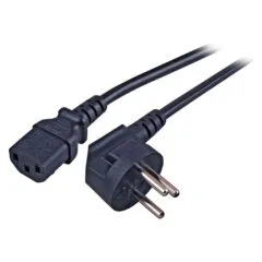 EFB Netzleitung Israel 90 - C13 180, schwarz, 1,8 m, 3 x 0,75 mm