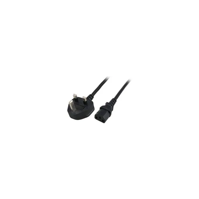 EFB Netzleitung UK BS1363A - C13 180, schwarz, 2m, 3x1.00 mm — image 1