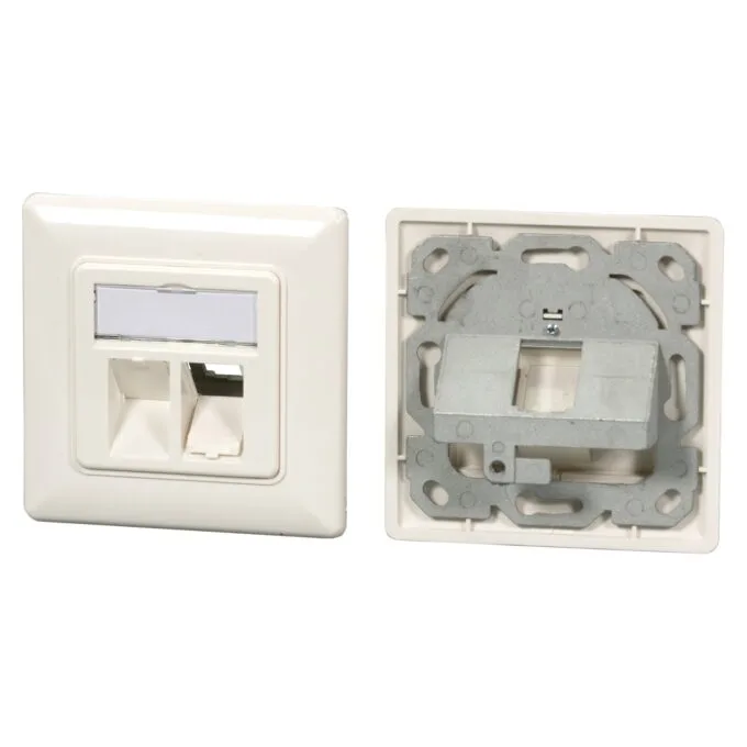 EFB Rahmenset 2-Port, für Keystones, DIN49075, weiß — image 1