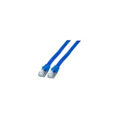 EFB RJ45 Flachpatchkabel U FTP Cat.6A PVC 0.50m blau
