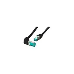 EFB RJ45 Patchkabel Cat.6A S FTP LSZH 1x90 schwarz 0,5m