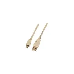 EFB USB2.0 Anschlusskabel A-Mini B (5polig), St.-St., 3,0m, grau, Classic