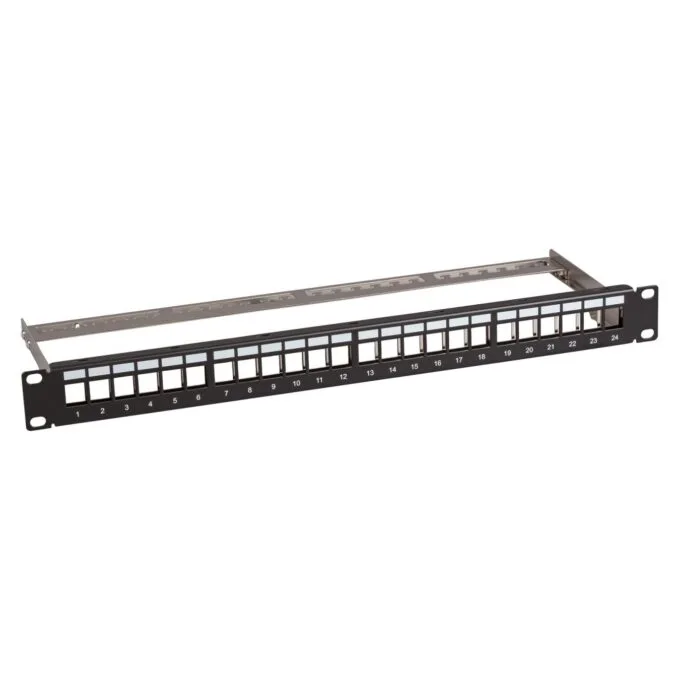 EFB Verteilerfeld 19' 1HE 24-Port metall grau mit 24x Keystone slimline CAT6a — image 1