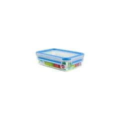 Emsa 508539 Rechteckige Frischhaltedose mit Deckel. Transparent Blau