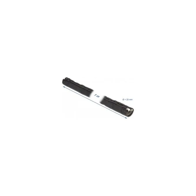 EMV Abschirmgeflechtschlauch mit Reißverschluss hitzebeständig 1 m x 25 mm schwarz — image 3