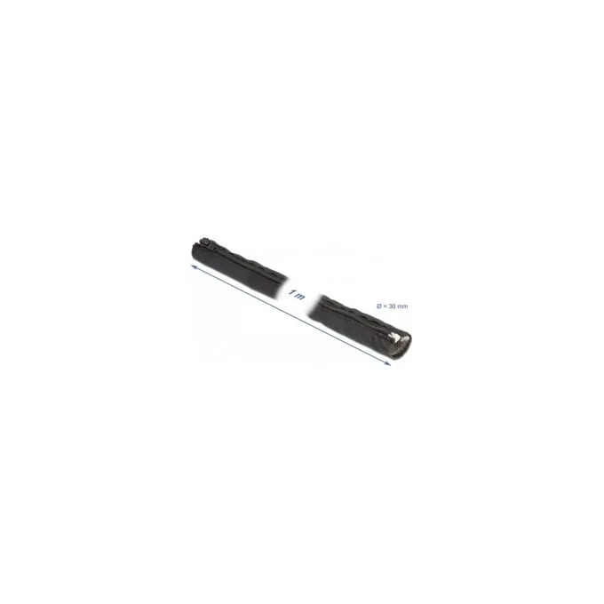 EMV Abschirmgeflechtschlauch mit Reißverschluss hitzebeständig 1 m x 30 mm schwarz — image 3