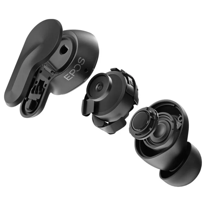 Epos Adapt E1 schwarz Bluetooth TWS Earbuds Multi-Connect IPX5 Hybrid ANC Ladecase USB-C Dongle OhrAdapter Teams und ... — image 8