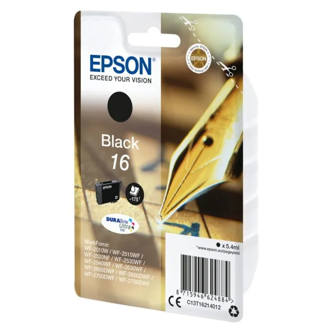 EPSON 6LB 16 ink cartridge black standard capacity 5.4ml 175 pages 1-pack RF-AM blister w s — image 2