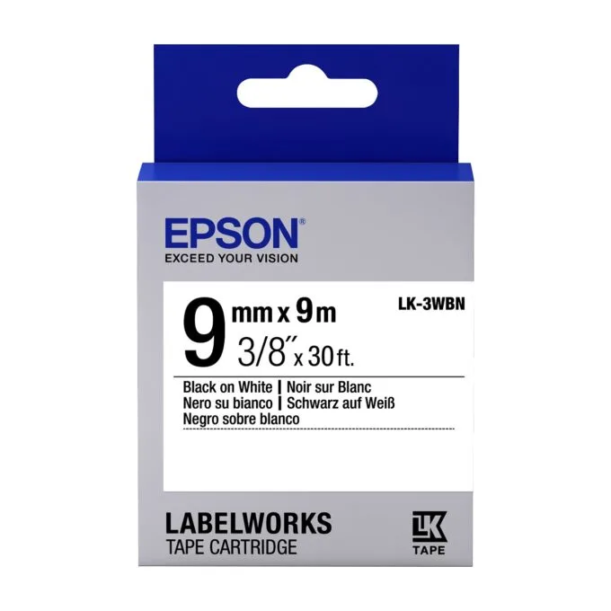 Epson Etikettenkassette LK-3WBN - Standard - schwarz auf weiß - 9mmx9m — image 1