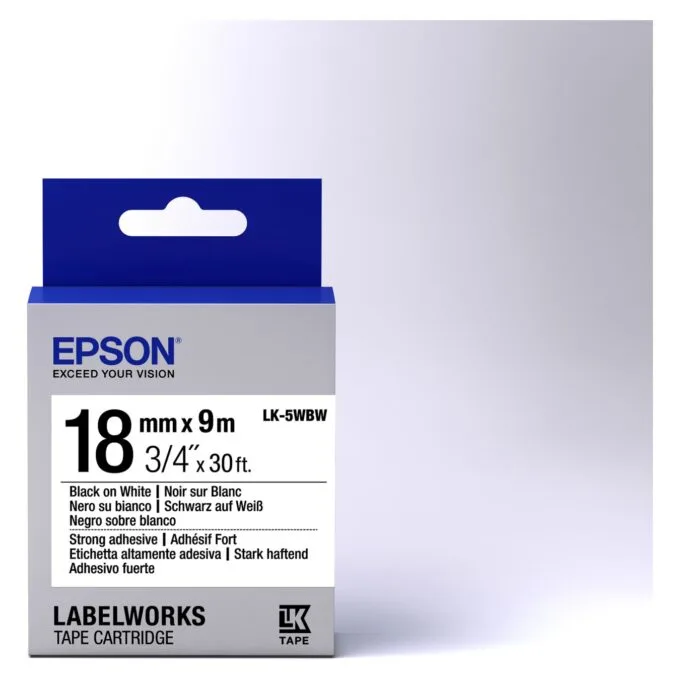 Epson LabelWorks LK-5WBW - Strong adhesive - Black on white - Roll — image 2