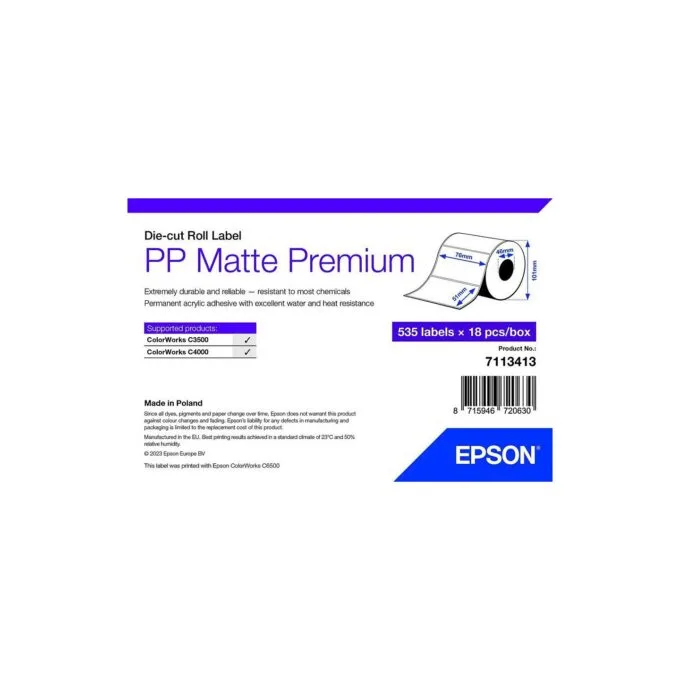 EPSON PP Matte Label 76x51mm 535 Etiketten. Die-Cut — image 1