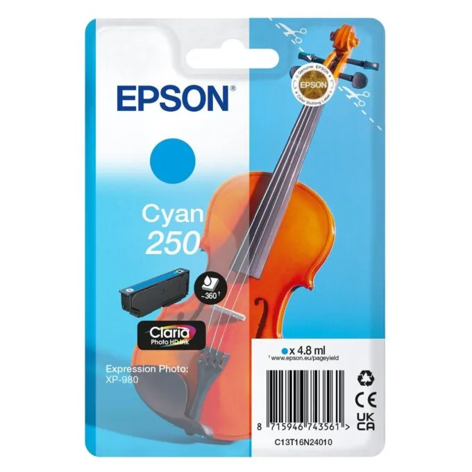EPSON Tinte cyan 4.8ml XP 980, ''250'' — image 1