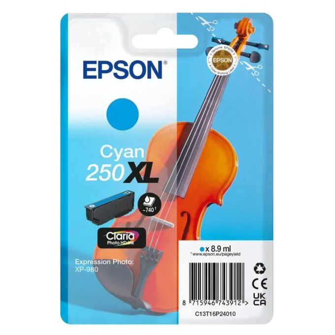 EPSON Tinte cyan 8.9ml XP 980, ''250XL'' — image 1