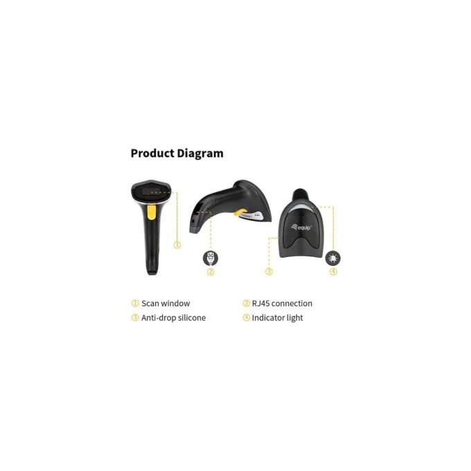 Equip 1D-Barcodescanner Laser USB+Halter schwarz — image 8