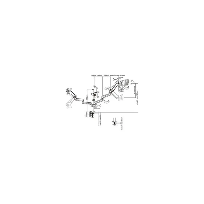 EQUIP 650134 17'-27' Neig- schwenkbare Verdreifachenmonitorhalter — image 8