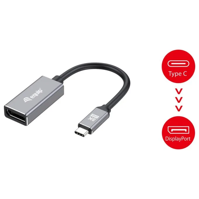 Equip Adapter USB-C - to DisplayPort 1.4 8K60Hz 0.15m gr — image 4