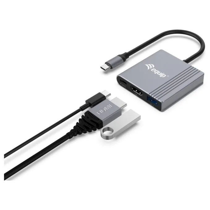 Equip Dock USB-C- to HDMI.USB-A.100WPD 25cm gr — image 2