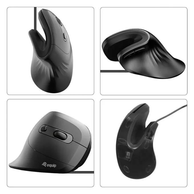 Equip Ergonomische Maus USB-A -C Stker 1.80m Rechts schwarz — image 2