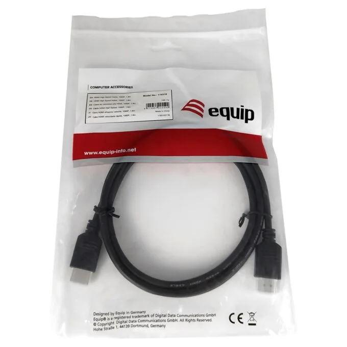Equip HDMI HS Ethernet A-A St St 1.8m 1080p60Hz sw — image 3