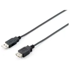 Equip Kabel USB-A 2.0 - to A Verl. St Bu 1.80m 480Mbps sw Polybeutel