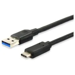 Equip Kabel USB-A 3.2 - to C St St 1.00m 3A 20V sw Polybeutel
