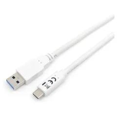 Equip Kabel USB-A 3.2 - to C St St 1.00m 3A 20V ws