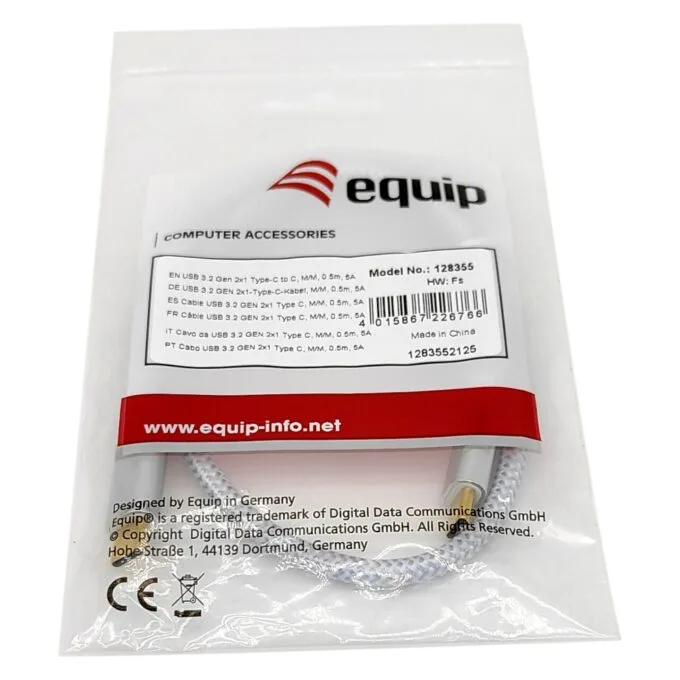 Equip Kabel USB-C 3.2 - to C St St 0.50m 5A 4K 60Hz ws — image 3