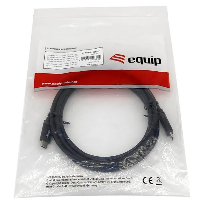 Equip Kabel USB-C3.2- to C Gen1 PD60W St St 0.50m schwarz — image 4