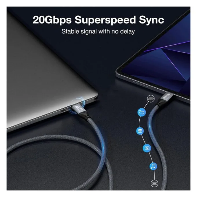 Equip Kabel USB-C3.2- to C Gen2x2 PD240W St St 3.00m schwarz — image 6