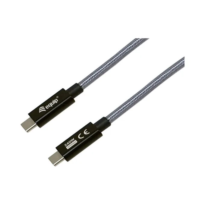 Equip Kabel USB-C3.2- to C Gen2x2 PD240W St St 1.00m schwarz — image 2