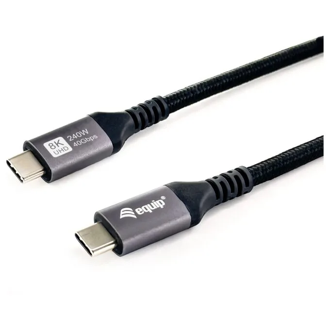 Equip Kabel USB-C4.0- to C 40Gbps PD240W St St 0.50m schwarz — image 2