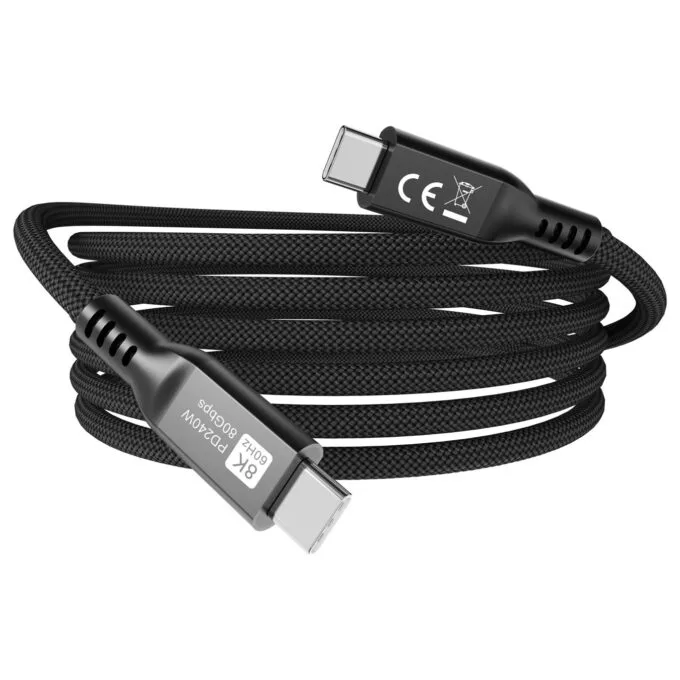 Equip Kabel USB-C4.0- to C 80Gbps PD240W St St 1.20m schwarz — image 3