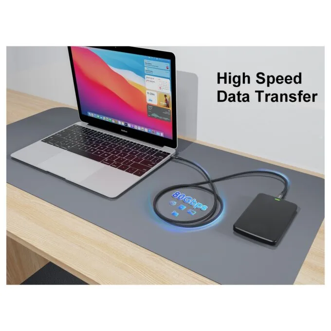 Equip Kabel USB-C4.0- to C 80Gbps PD240W St St 1.20m schwarz — image 5