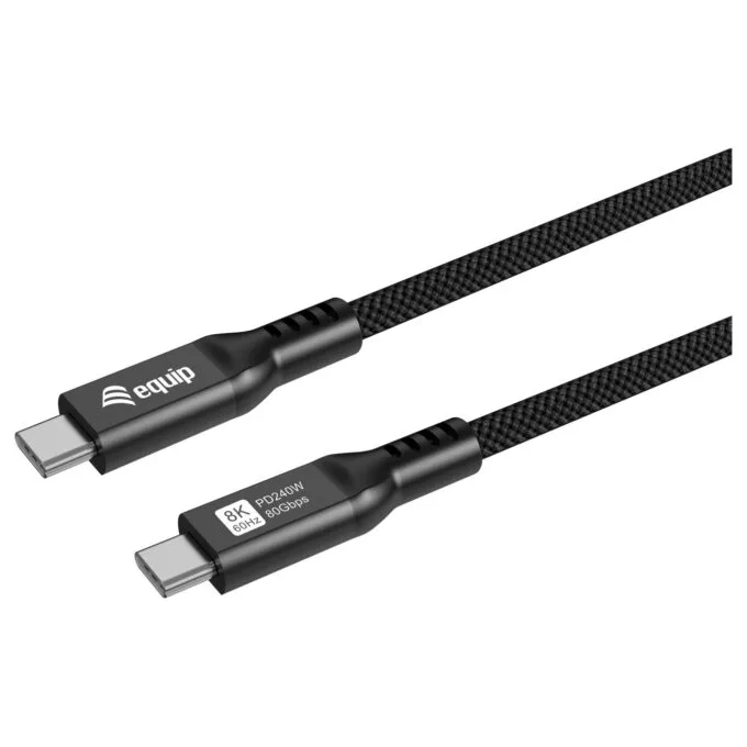 Equip Kabel USB-C4.0- to C 80Gbps PD240W St St 1.20m schwarz — image 1