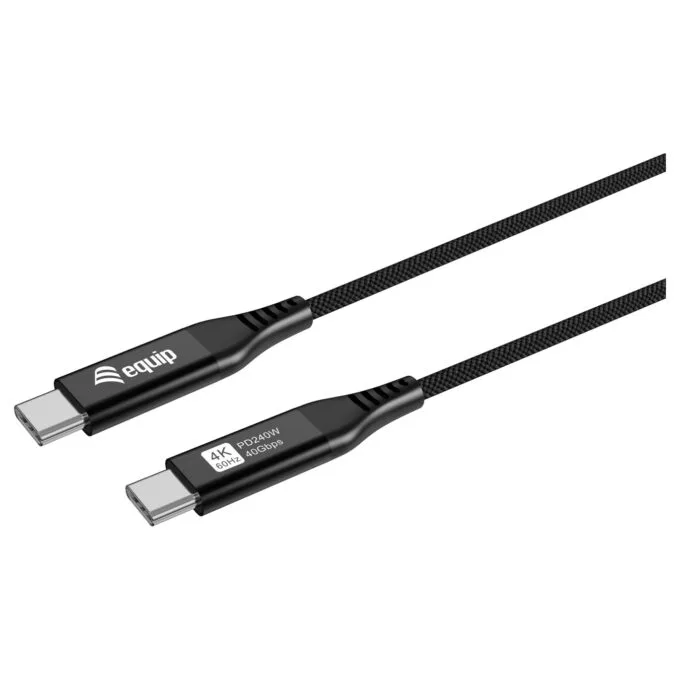 Equip Kabel USB-C4.0- to C Slim PD240W St St 1.20m schwarz — image 1