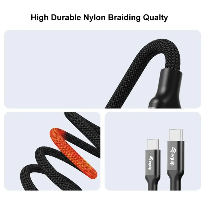 Equip Kabel USB-C4.0- to C Y-Kabel PD140W St St 1.50m schwarz — image 4