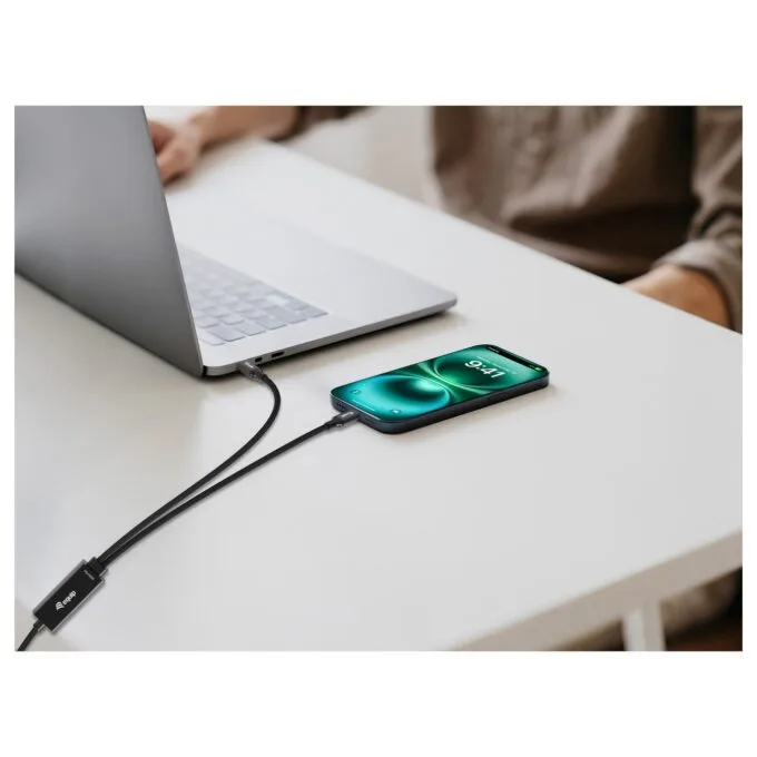 Equip Kabel USB-C4.0- to C Y-Kabel PD140W St St 1.50m schwarz — image 7