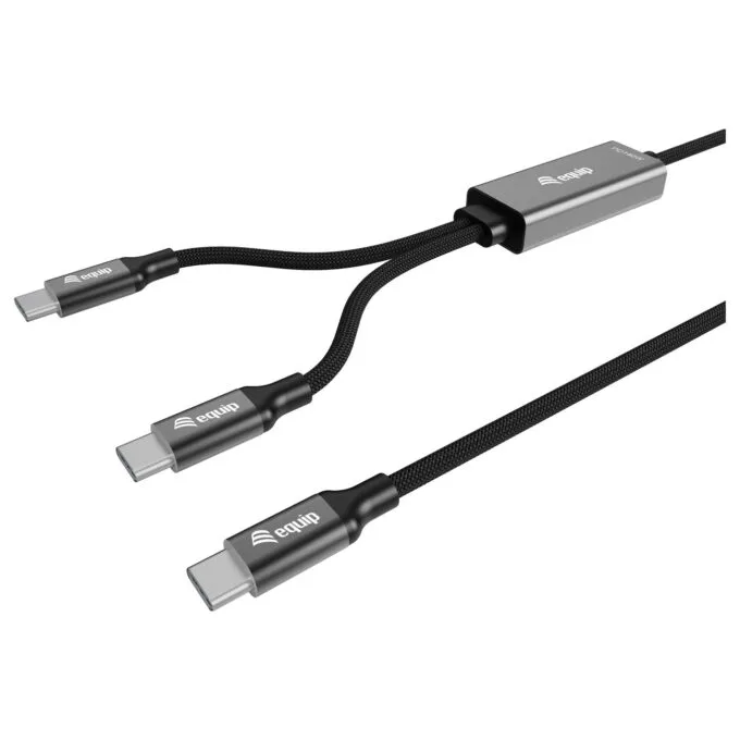 Equip Kabel USB-C4.0- to C Y-Kabel PD140W St St 1.50m schwarz — image 1