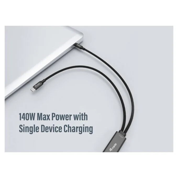 Equip Kabel USB-C4.0- to C Y-Kabel PD140W St St 1.50m schwarz — image 8
