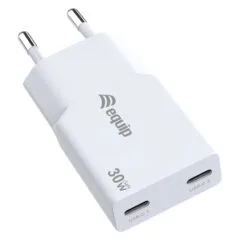 Equip Ladegerät 2Port USB-C PD3.0 USB-A GaN Slim 30W weiß