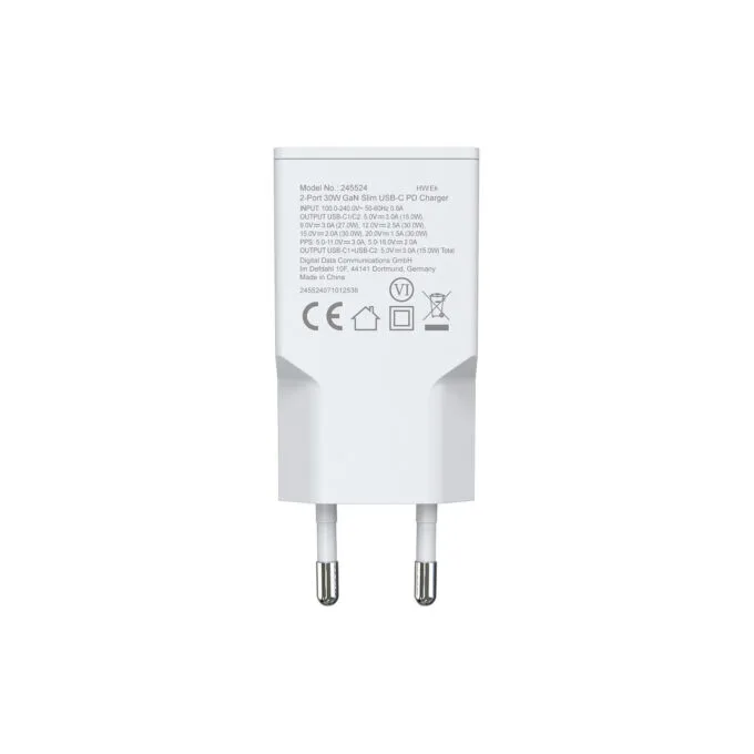 Equip Ladegerät 2Port USB-C PD3.0 USB-A GaN Slim 30W weiß — image 2