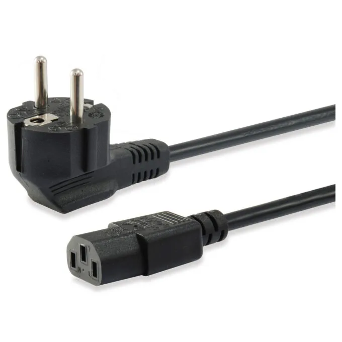 Equip Netzkabel Anschl. Schukon. 1.80m gewinkelt schwarz Polybeutel — image 1
