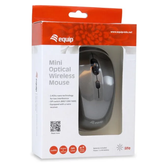 Equip Optische Maus kabellos USB Mini R+L grau — image 3