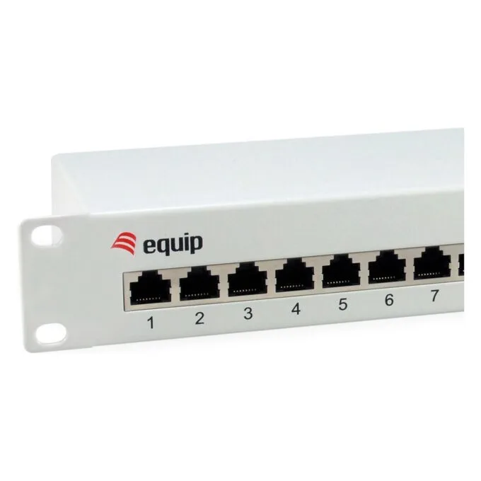 Equip Patchpanel 12x RJ45 Cat6 10' FTP 1HE ISO IEC hellgrau — image 2