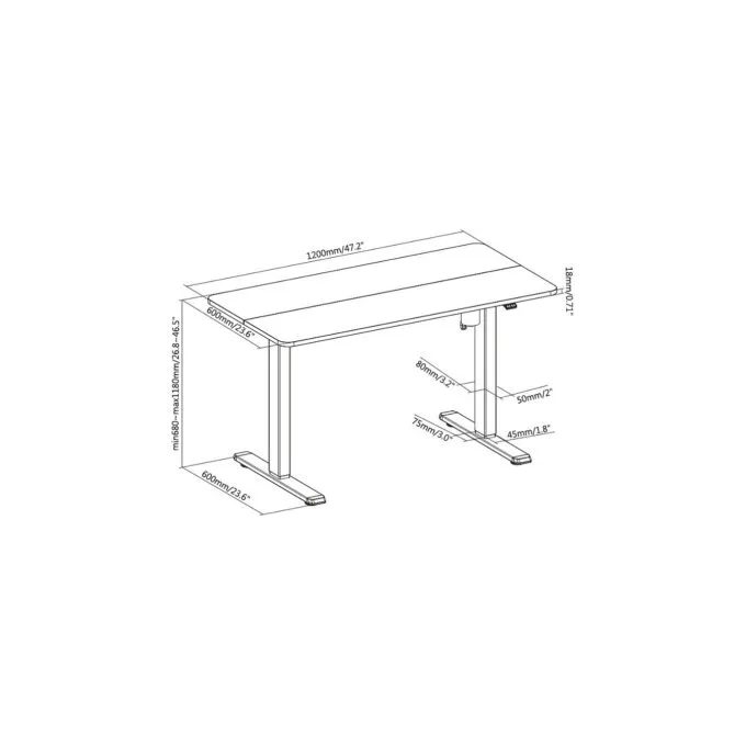 Equip Schreibtisch Single Motor elek. 70Kg sw lite Retail — image 9