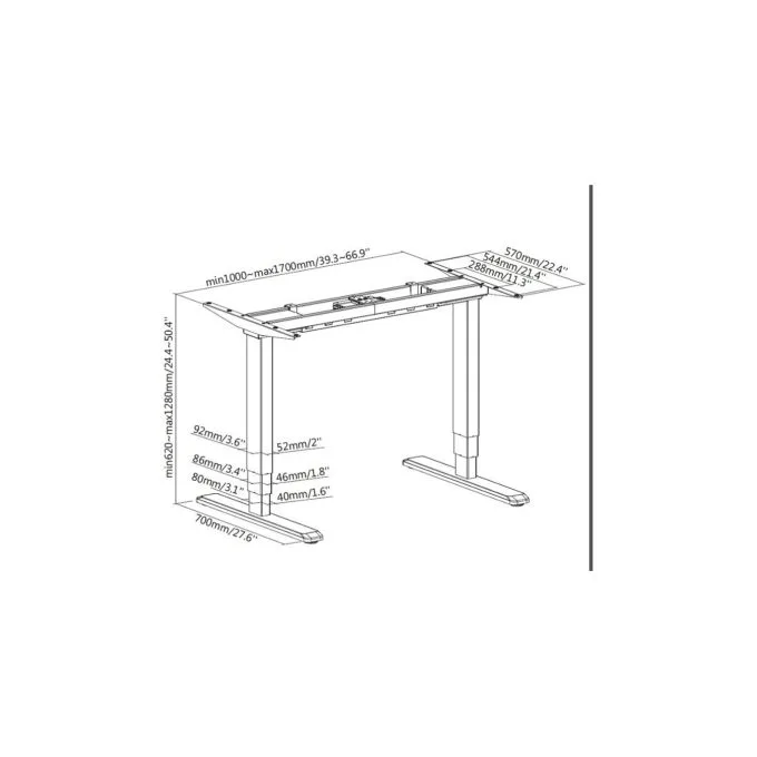 Equip Schreibtischgestell Dual Motor elek. 125Kg gr lite Retail — image 7